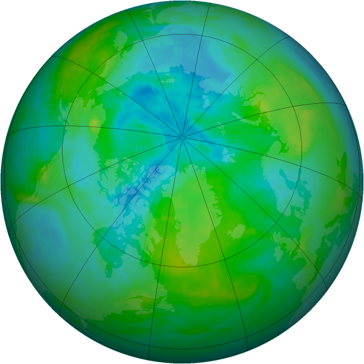 Arctic ozone map for 01 September 1983